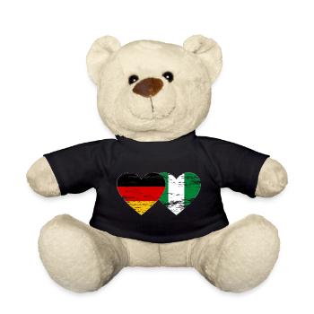 Allemagne Nigeria drapeau coeur utilisé - Nounours - noir - Devant