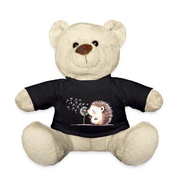 Igel mit Pusteblume - Teddy - Schwarz - Vorne