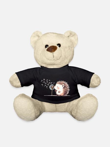 Igel mit Pusteblume - Teddy - Schwarz