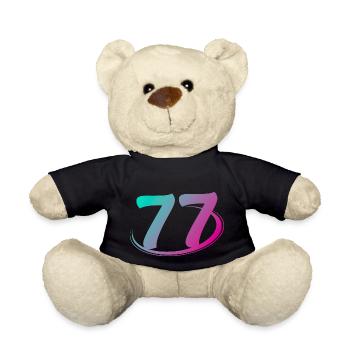 Number 77 multicolor - Teddy Bear - black - Front