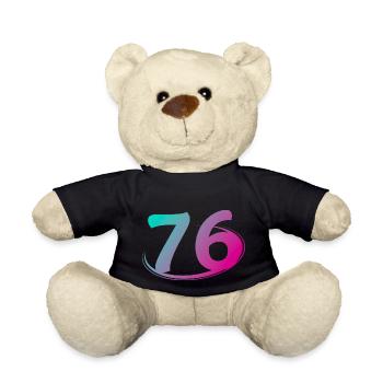Nummer 76 mehrfarbig - Teddy - Schwarz - Vorne