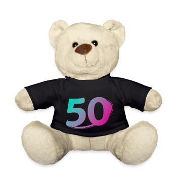 Nummer 50 mehrfarbig - Teddy - Schwarz - Vorne