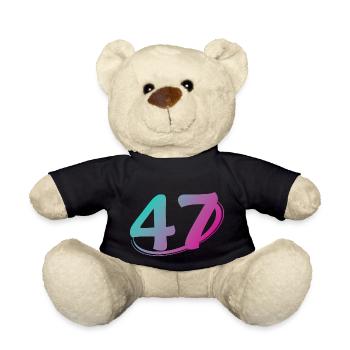 Nummer 47 mehrfarbig - Teddy - Schwarz - Vorne