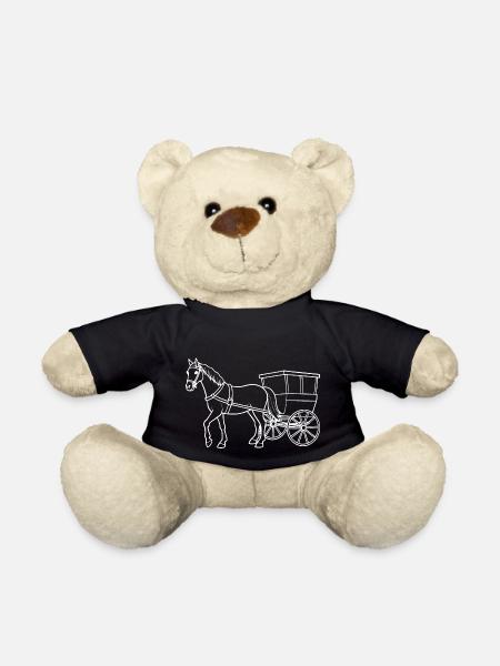 Nostalgische Fahrt - Pferd mit Kutsche - Teddy - Schwarz
