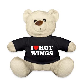 I love Hot Wings Chicken Wings - Teddy Bear - black - Front