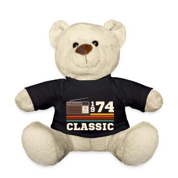 Anniversaire 1974 retro classic - Nounours - noir - Devant