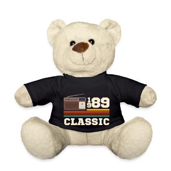 Anniversaire 1989 retro classic - Nounours - noir - Devant