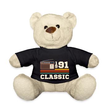 Anniversaire 1991 retro classic - Nounours - noir - Devant