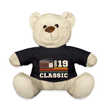 Anniversaire 2019 retro classic - Nounours - noir - Devant