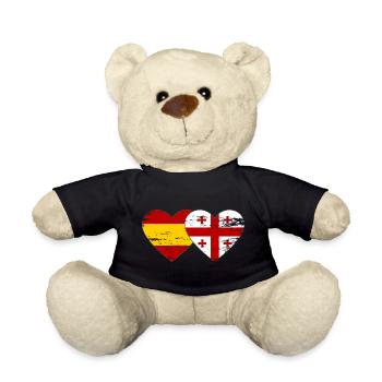 Espagne Géorgie Drapeau Coeur utilisé - Nounours - noir - Devant