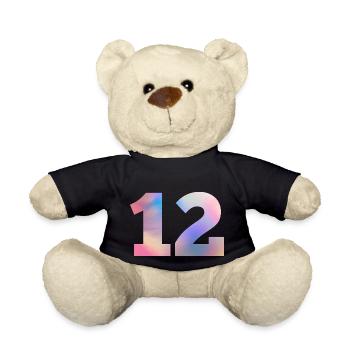 Numéro 12 coloré - Nounours - noir - Devant