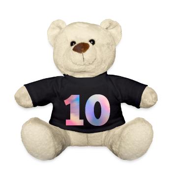 Numéro 10 coloré - Nounours - noir - Devant