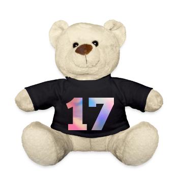 Bunte Zahl 17 - Teddy - Schwarz - Vorne