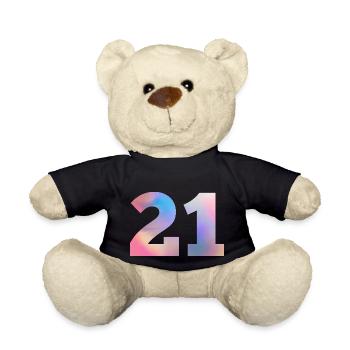 Numéro 21 coloré - Nounours - noir - Devant