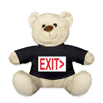 Exit / Exit / Emergency Exit - Teddy Bear - black - Front
