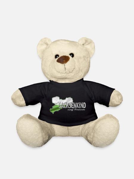 Sachsenkind auf Reisen - Sachsen - Dialekt Urlaub - Teddy - Schwarz