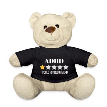 Innovative ADHD Awareness Graphic Design - Teddy Bear - black - Front