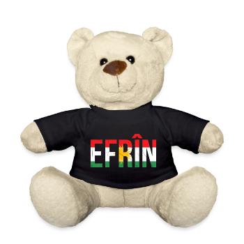 Kurdistan Kurden Friedenssymbol mit Nationalflagge - Teddy - Schwarz - Vorne