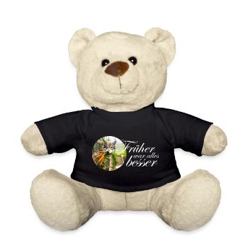 Chien loup avec des carottes disant Design drôle vers le bas - Nounours - noir - Devant