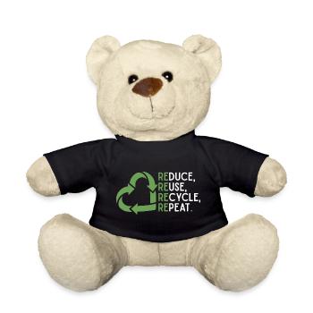 Reduce Reuse Recycle Repeat – Eco Theme - Teddy Bear - black - Front