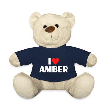 J’adore la déclaration rétro Amber Red Heart - Nounours - bleu marine - Devant