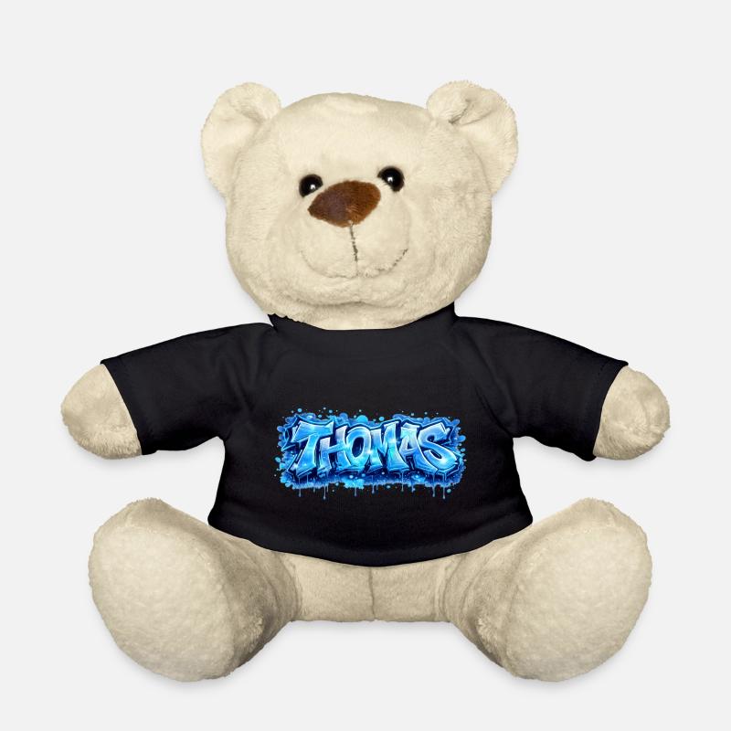 Graffiti Thomas Name Gift Ideal Printable - Teddy Bear - black