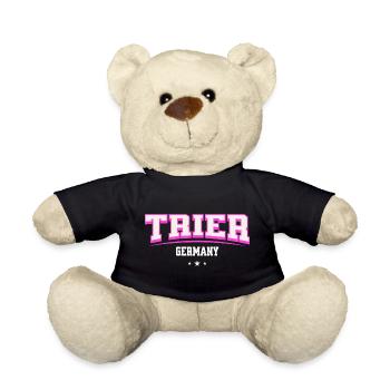 Trier Germany Retro Lettering - Teddy Bear - black - Front