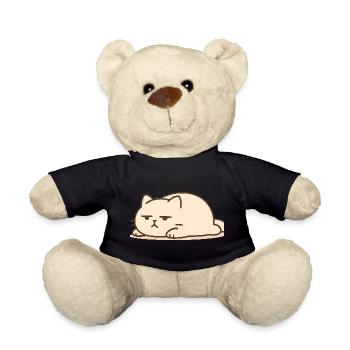 Schlafende Katze im Kawaii Stil - Teddy - Schwarz - Vorne