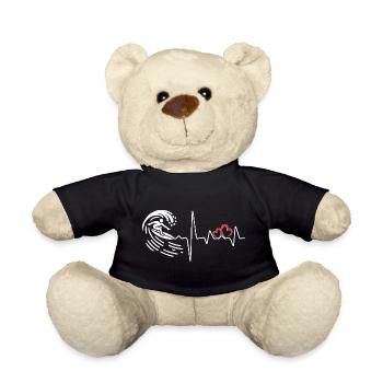 Swimming Heart Rhythm Fitness Art - Teddy Bear - black - Front