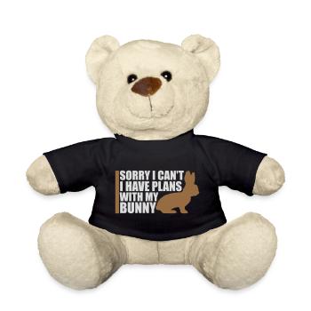 Sorry I Can't I Have Plans With My Bunny Hase Logo - Teddy - Schwarz - Vorne