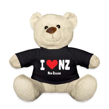 I Love NZ New Zealand - Teddy Bear - black - Front