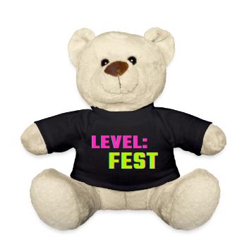 Level Fest Shirt – Frühlingsfest Gaming Style Fest - Teddy - Schwarz - Vorne