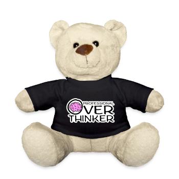 Professional Overthinker Lustig Grübeln Angst Logo - Teddy - Schwarz - Vorne
