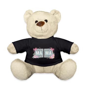 MAMA Carrés Fleuris et Nœuds Roses | Rétro - Nounours - noir - Devant