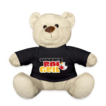 Fußball Motiv für die WM - Teddy - Schwarz - Vorne