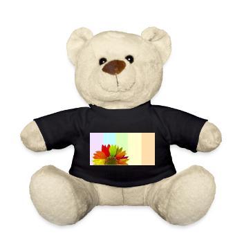 Colorful Rainbow Sunflower – Pastel Stripe Aesthet - Teddy Bear - black - Front