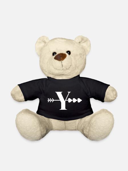 Buchstabe y Pfeil Herz - Teddy - Schwarz