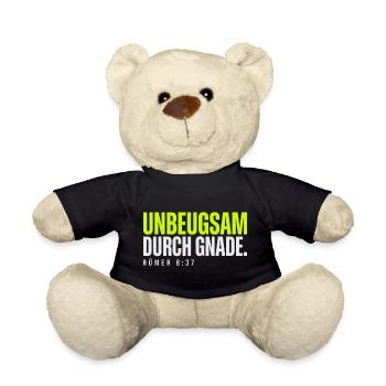 Unbeugsam durch Gnade – Römer 8,37 - Teddy - Schwarz - Vorne