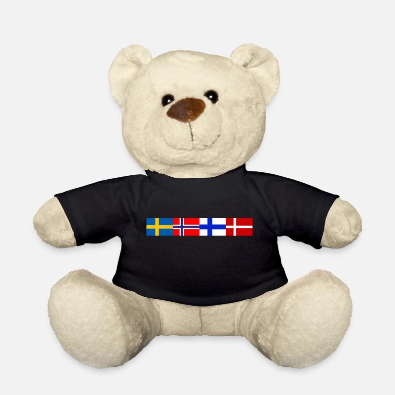Scandinavian flags close together - Teddy - Schwarz