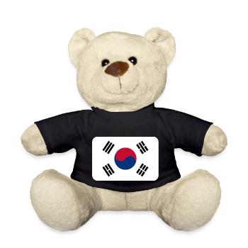 SOUTH KOREA FLAG round corner 400 dpi - Teddy Bear - black - Front