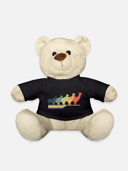 Vintage llama - Teddy Bear - black