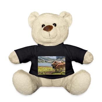 Cow with calf in the mountains of Asturias - Teddy Bear - black - Front