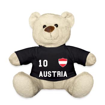 Cadeau de fan de l'équipe de football du drapeau de l'Autriche - Nounours - noir - Devant