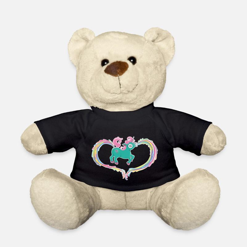 Einhorn Kotze Kacke Regenbogen - Teddy - Schwarz