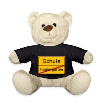 Kindergarten Schulanfang ABC-Schütze Ortsschild - Teddy - Schwarz - Vorne