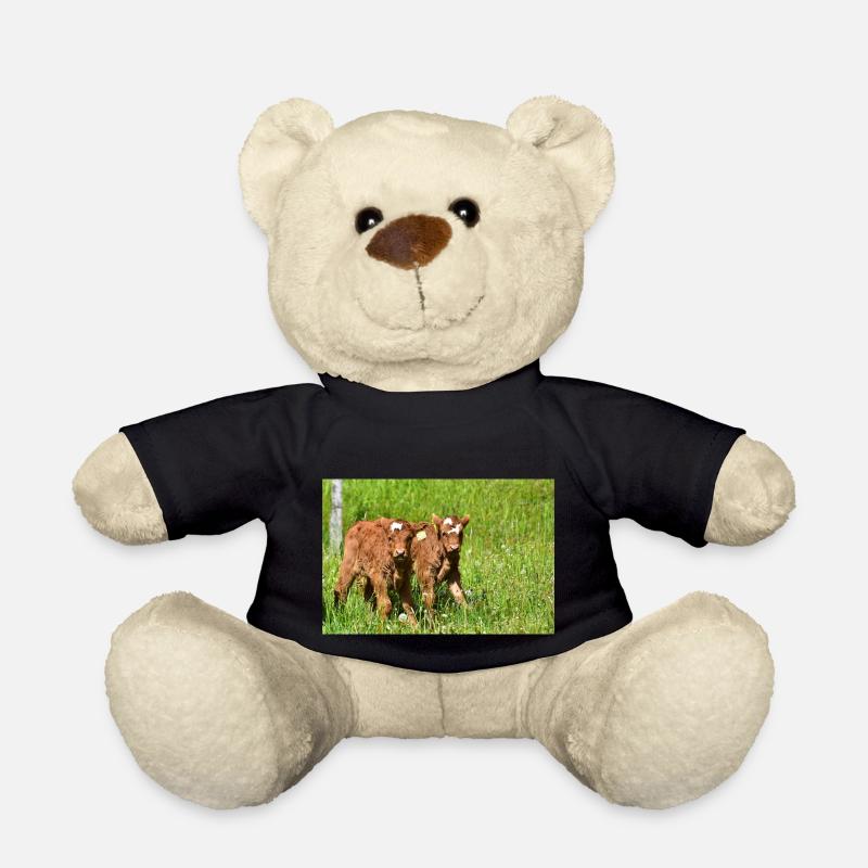 Calves on Eifel meadows - Teddy Bear - black