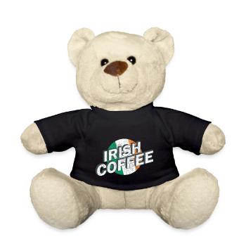 Irish Coffee Cocktail vintage lettering logo retro - Teddy Bear - black - Front