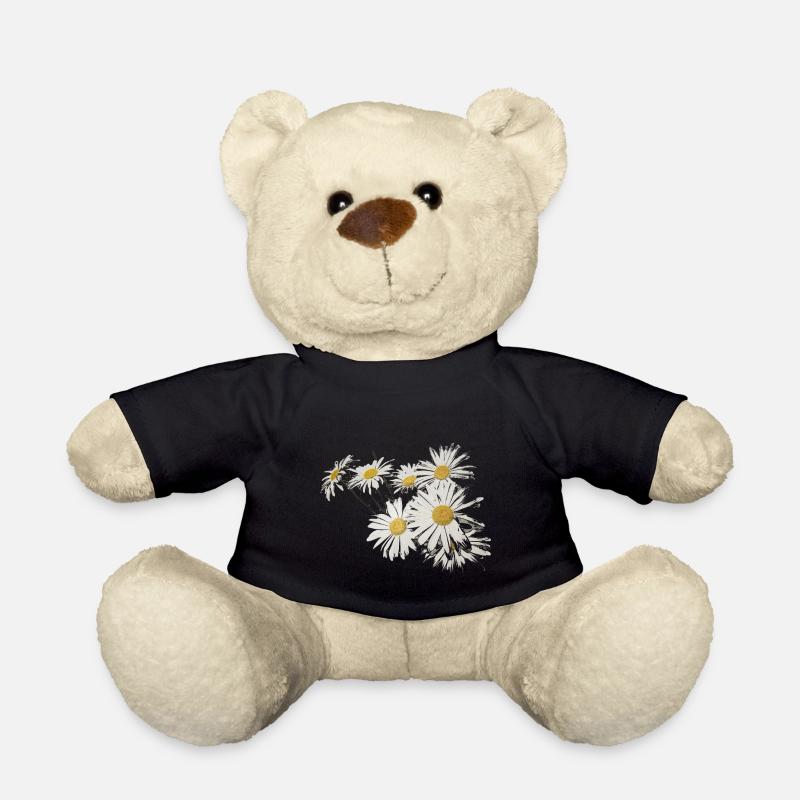 Fond, à, pâquerette, fleurs - Nounours - noir
