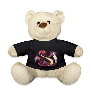 Magical electric dragon - dragon of the elements - Teddy Bear - black - Front