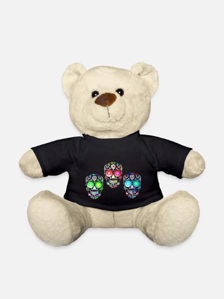 Zucker Schädel Kunst - Teddy - Schwarz